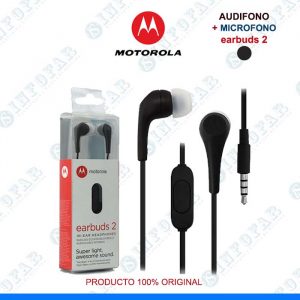 AUDIFONO CON MICROFONO MOTOROLA EARBUDS 2 - NEGRO