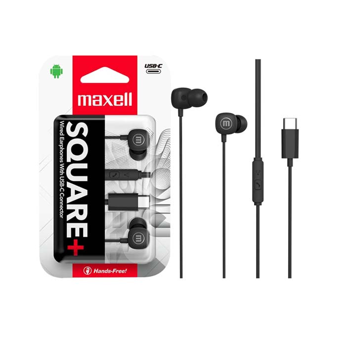 AUDIFONO SQUARE USB-C MAXELL NEGRO