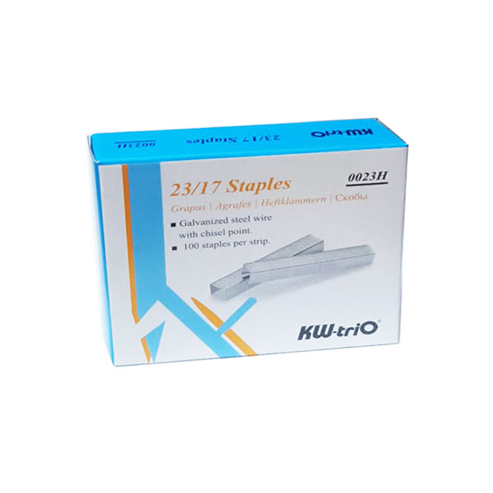 KW-TRIO<br /> GRAPAS 23/17 – CAJA X 1000 UNID. – P/ 100-130 HOJAS