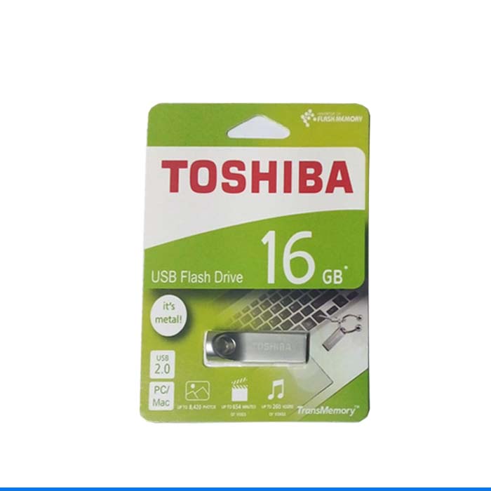 TOSHIBA MEMORIA USB 16GB FLASH DRIVE - 2.0 - METAL - Infofar System