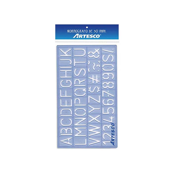 ARTESCO<br /> PLANTILLA DE LETRAS ARTESCO 30MM (NORMOGRAFO)
