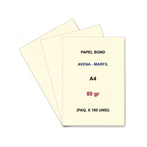 CHAMBRIL <br /> PAPEL BOND AVENA-MARFIL A4 80GR - PAQ. X 100H