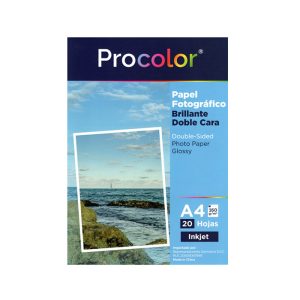 PROCOLOR <br/> PAPEL FOTOGRAFICO DOBLE CARA BRILLANTE A4 160GR X 20H