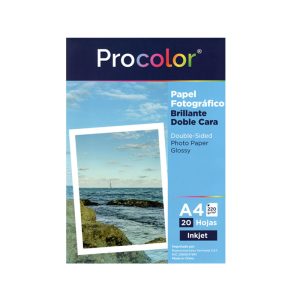 PROCOLOR <br/> PAPEL FOTOGRAFICO DOBLE CARA BRILLANTE A4 220GR X 20H