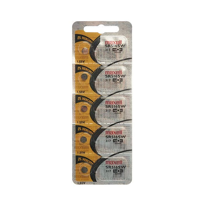 MAXELL <br /> PILA BOTON SR516SW (317) 1.55V – BLISTER X 5 UNID.