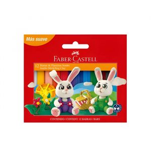 FABER<br /> PLASTILINA JUMBO F.C. - ESTUCHE X 12 UNID.
