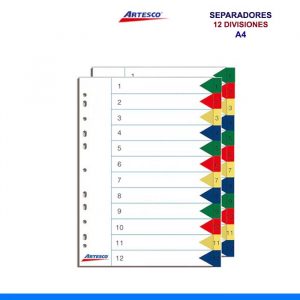 SEPARADORES A4 DE 12 DIVISIONES - ARTESCO