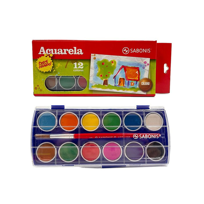 SABONIS<br /> ACUARELA SABONIS AC012 – SET X 12 COLORES