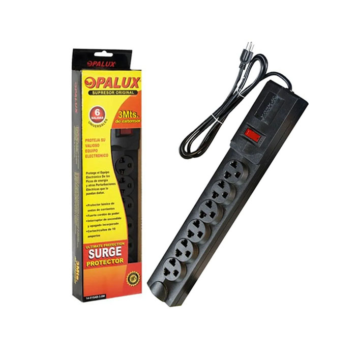 OPALUX<br /> SUPRESOR DE PICOS 6 TOMAS 14-515AB-3M – 3MT