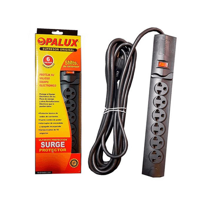 OPALUX<br /> SUPRESOR DE PICOS 6 TOMAS 14-515AB-5M – 5MT