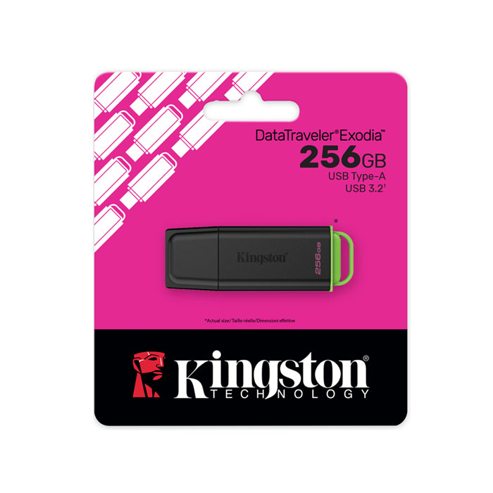 KINGSTON<br /> MEMORIA USB 128GB DT EXODIA – NEGRO/VERDE