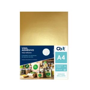 CBIT <br/> VINIL ADHESIVO PET DORADO BRILLANTE A4 X 20H